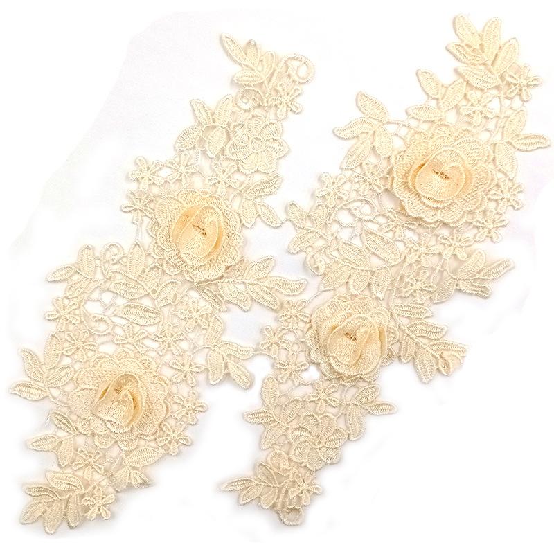 Embroidery Three-Dimensional Hollow DIY Embroidery Pair Lace Lace Accessories Polyester Filamentation Applique Floating Flower