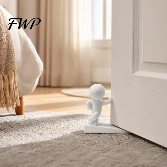 Anti-slip Doorstop Cute Door Stopper Wedge, Little Figure Non-Slip Stop for Bottom Human-shaped of Door, 3D Printed Decorative Wedge Bedroom