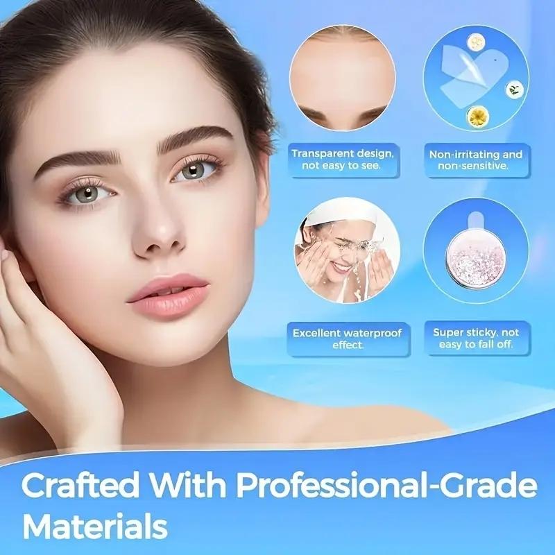 Набор невидимой ленты для подтяжки лица и бандажа, 18 шт. гипоаллергенных прозрачных лифтинг-патчей с 4 регулируемыми эластичными ремешками