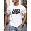 Men's 100% Pure Cotton Summer Loose Fit AERO Letter Printed Casual and Comfortable Round Neck Short Sleeved T-shirt Top