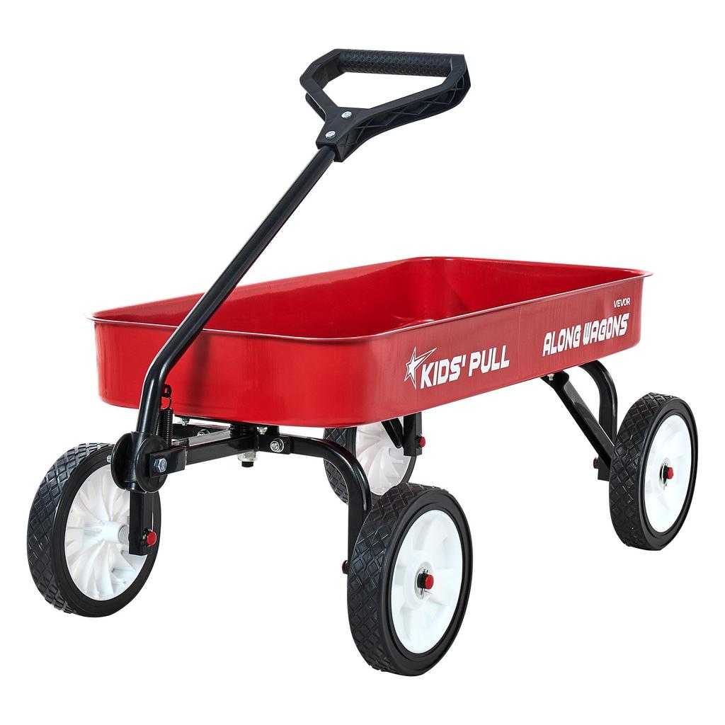 VEVOR Pull-Along Wagon for Kids, 101 cm Toddler Wagons, Supports up to 80kg, All-Terrain Wagons with Handle