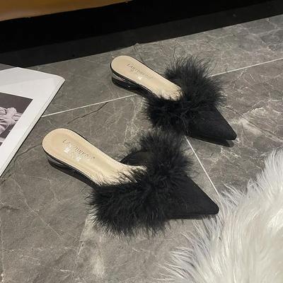 Модная уличная обувь Пушистые женские тапочки и женские сандалии 39 Корейский стиль Шлепанцы Дешевая ликвидация Высокое качество Лучшие дизайнерские туфли