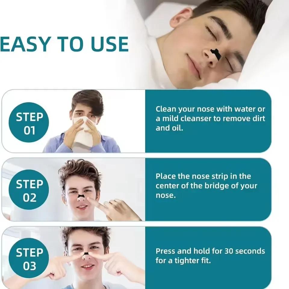 10/20/30PCS Black Nose Strips Extra Strength Nasal Strips Better Sleeping Non-Invasive Anti Snoring Strips for Adult and Child