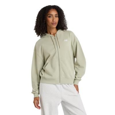Sport Essentials Французская махровая толстовка на молнии во всю длину OVN S [New Balance] Женская (WJ41501) (Оливин)