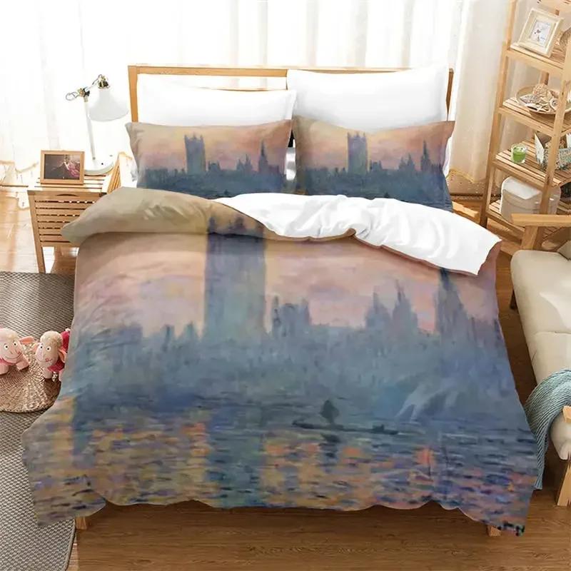 3D Художественный Комплект Постельного Белья в Стиле Ван Гога Небо Масляная Живопись Односпальный Полуторный Двуспальный Квинсайз Кингсайз Кал Кингсайз Комплект Постельного Белья