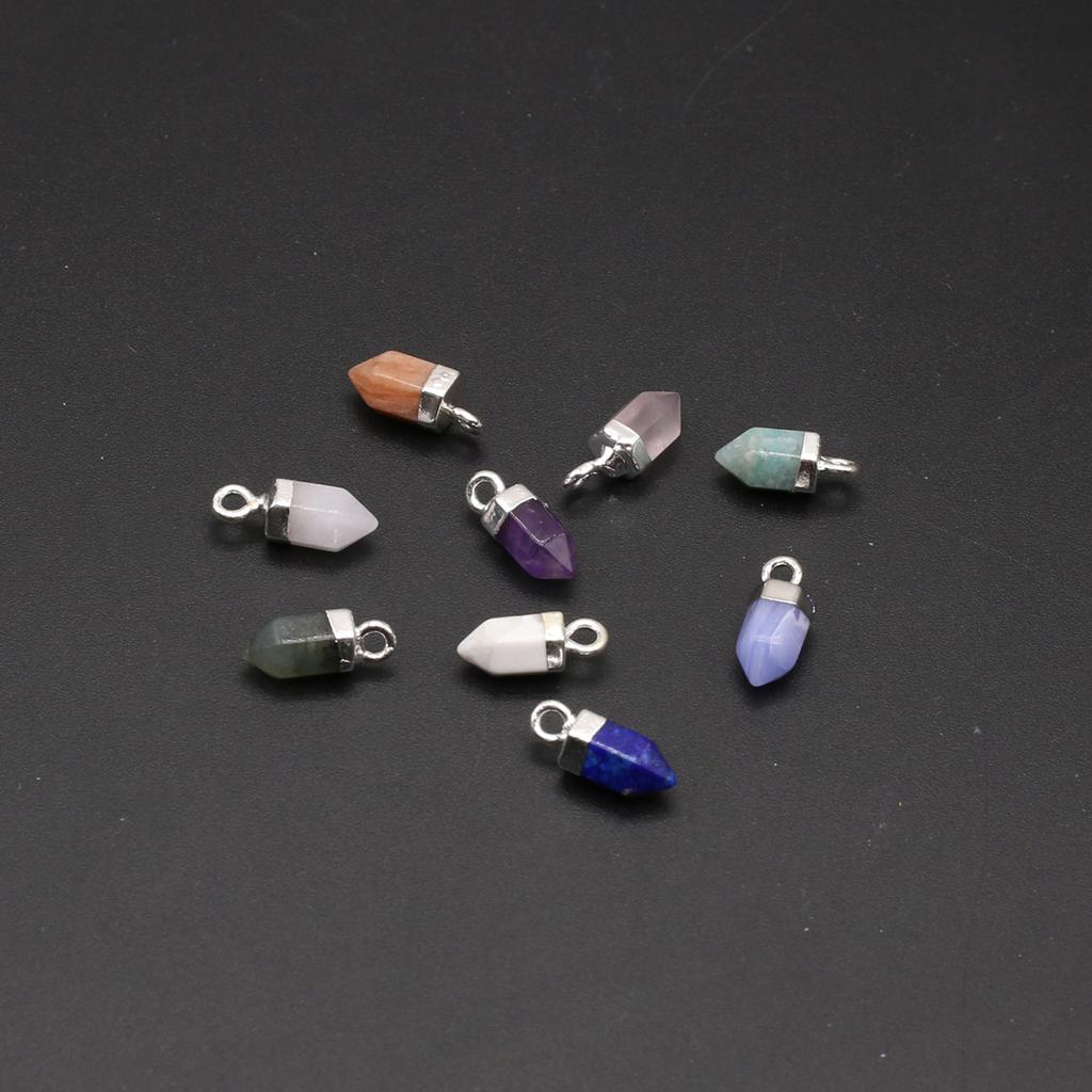 1 шт., маленькая подвеска из натурального камня с шестиугольным конусом, женские и мужские подвески для ювелирных изделий своими руками, аксессуары, подарки на День матери, Пасху, 5x13 мм