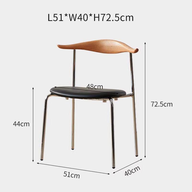 Минималистичный обеденный стул из массива дерева в стиле середины века с спинкой