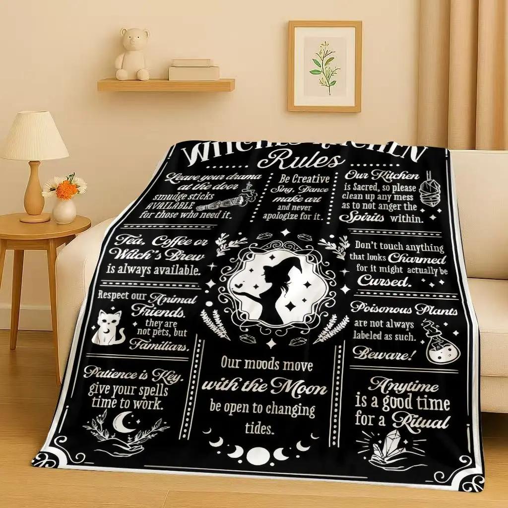 3D Retro Witch Spirit Ouija Board Flannel Blanket,Ultra Soft Warm Plush Throw for Home Bedroom Bed Sofa Cover Kids Gift Picnic