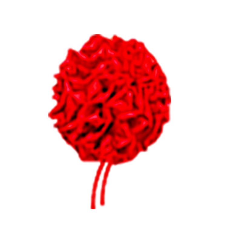 Red Satin Flower Ball Decoration for Gate, Balcony, and Staircase
