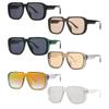 Flat Top Square Sunglasses One Piece Women's Sun Glasses Vintage Men's Mirror Shades