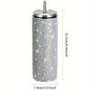 Bling Rhinestone Thermos Bottles Leopard Print Stainless Steel Water Bottle  Outdoor Activities