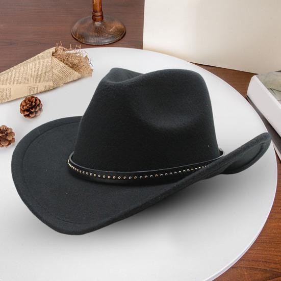 Ковбойская шляпа в западном стиле для мужчин и женщин, фетровая шляпа с широкими полями, шляпа ковбойки с серебряной бусиной, шляпа федора с закручивающимися полями для вечеринки-маскарада в стиле Дикого Запада, Хэллоуина, косплея