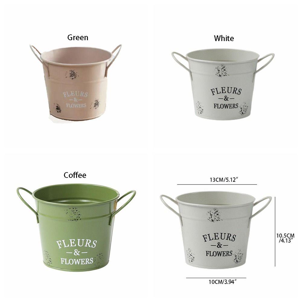 Ремесленное Железное Кашпо Декоративное Ведро для Цветов Украшение Круглый Цветочный Горшок Цветочная Композиция