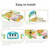 Baby Playmat Kick and Play Piano Gym with Music LED Lights Hanging Toys Mirror Musical Activity