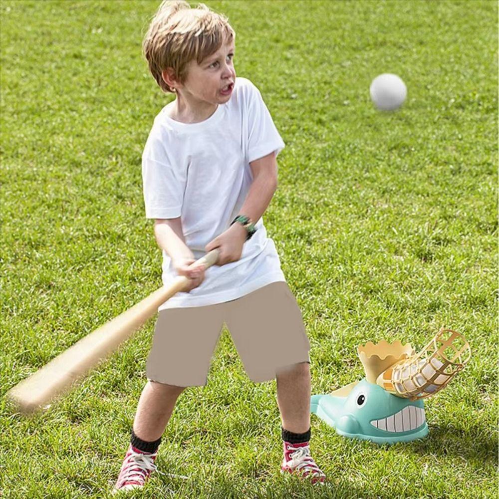 Foot-operated Baseball Pitching Machine Cartoon Whale Baseball Launcher Sports Accessories