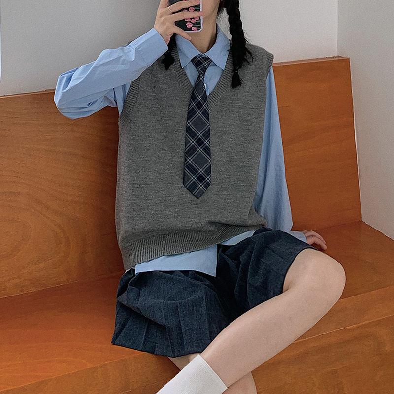 Женская однотонная рубашка, свободная блузка с длинными рукавами, рубашка с длинными рукавами в гонконгском стиле, летняя рубашка, модная одежда для девочек