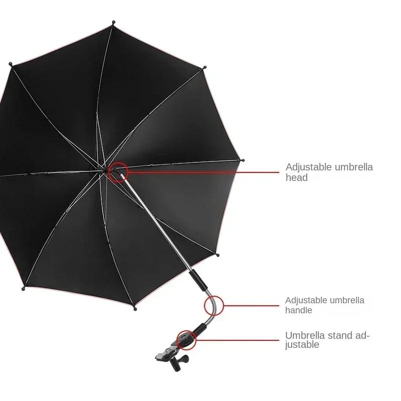 Universal Baby Car Pram Umbrella Adjustable Shade Umbrella Uv Sunshade For Stroller Accessories Sun Visor Portable Parasol Items
