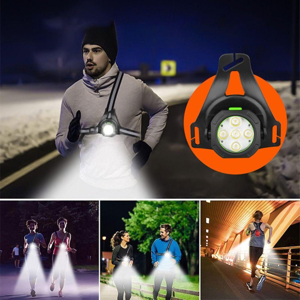 Rechargeable Night Running Light 3 Modes Outdoor Exercise Light LED Cycling Chest Light  Camping