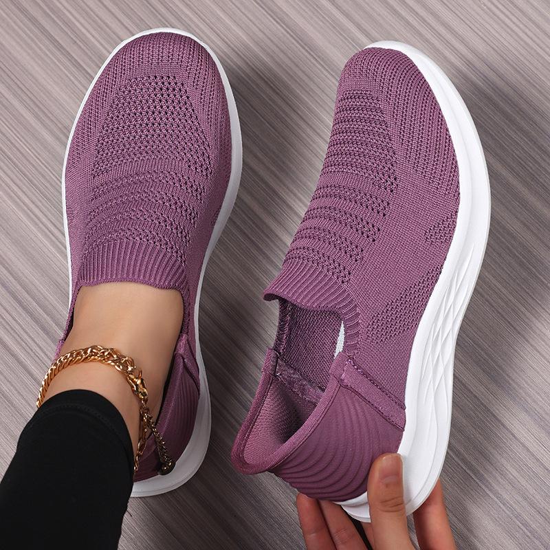 New Spring One-pedal Sneakers Mother Shoes Widened Medium and Old Non-slip Soft-soled Walking Shoes