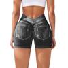 Sexy Imitation Denim Seamless Yoga Shorts for Women Running Sports Leggings Female Ruched Skinny Gym Fitness Short Pants