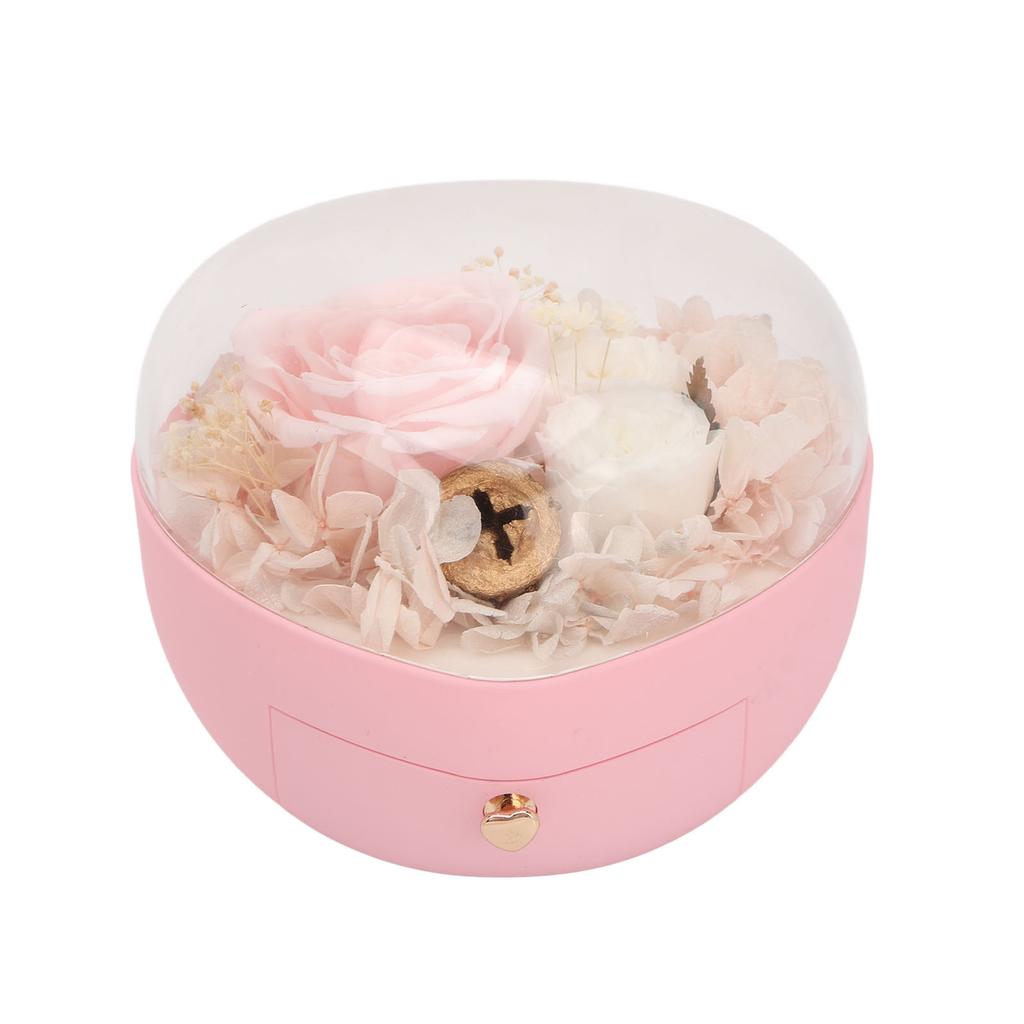 Шкатулка для украшений в форме сердца, свадебная, с сохраненным цветком, для хранения ожерелий и колец, органайзер для женщин