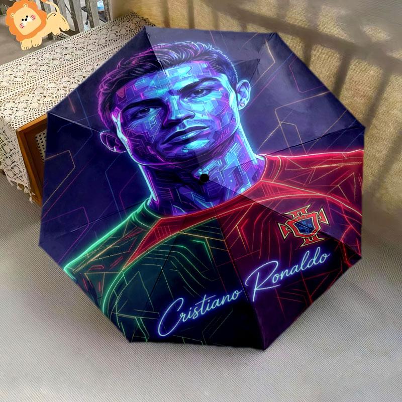 1 шт. Автоматический складной зонт - с рисунком Криштиану Роналду CR7, Портативный и складная конструкция с 8 спицами, Рождественские и Дни рождения Подарки