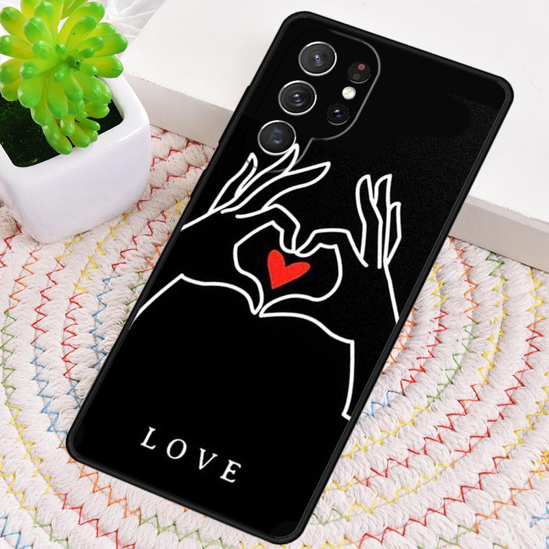 Hand Holding Moon Finger Heart Silicone Phone Case For Samsung Galaxy note 10 pro S26 S25 S24 S23 S22 S21 Plus Ultra Capa Cover