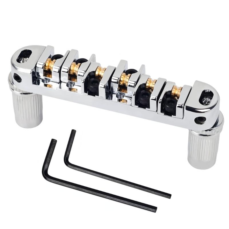 6 String Guitar Bridge Replacement Roller Saddles Guitar Bridge Tailpiece Electric Guitar Bridge Easy to Install