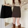 Korean Style High-Waist Wool Skirt - Slim, Brushed, Split, Hip-Wrapped A-Line for Women