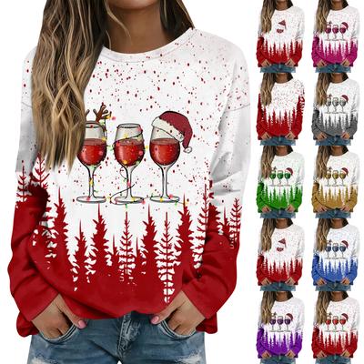 Женские топы Женский свитшот с длинным рукавом Повседневный с круглым вырезом Свободного кроя Пуловер Флисовые топы