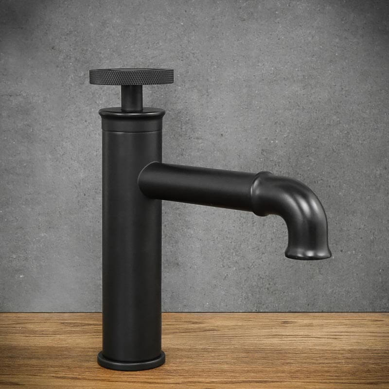 SALFORD low black free-standing washbasin tap