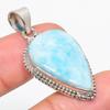 Подвеска из стерлингового серебра 925 пробы с драгоценным камнем Natural Republic Larimar 1,75 дюйма I6o89