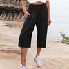 Women's Casual Loose Wide Leg Seven-tenths Pants for Summer Fashion Comfortable Breathable High Waist