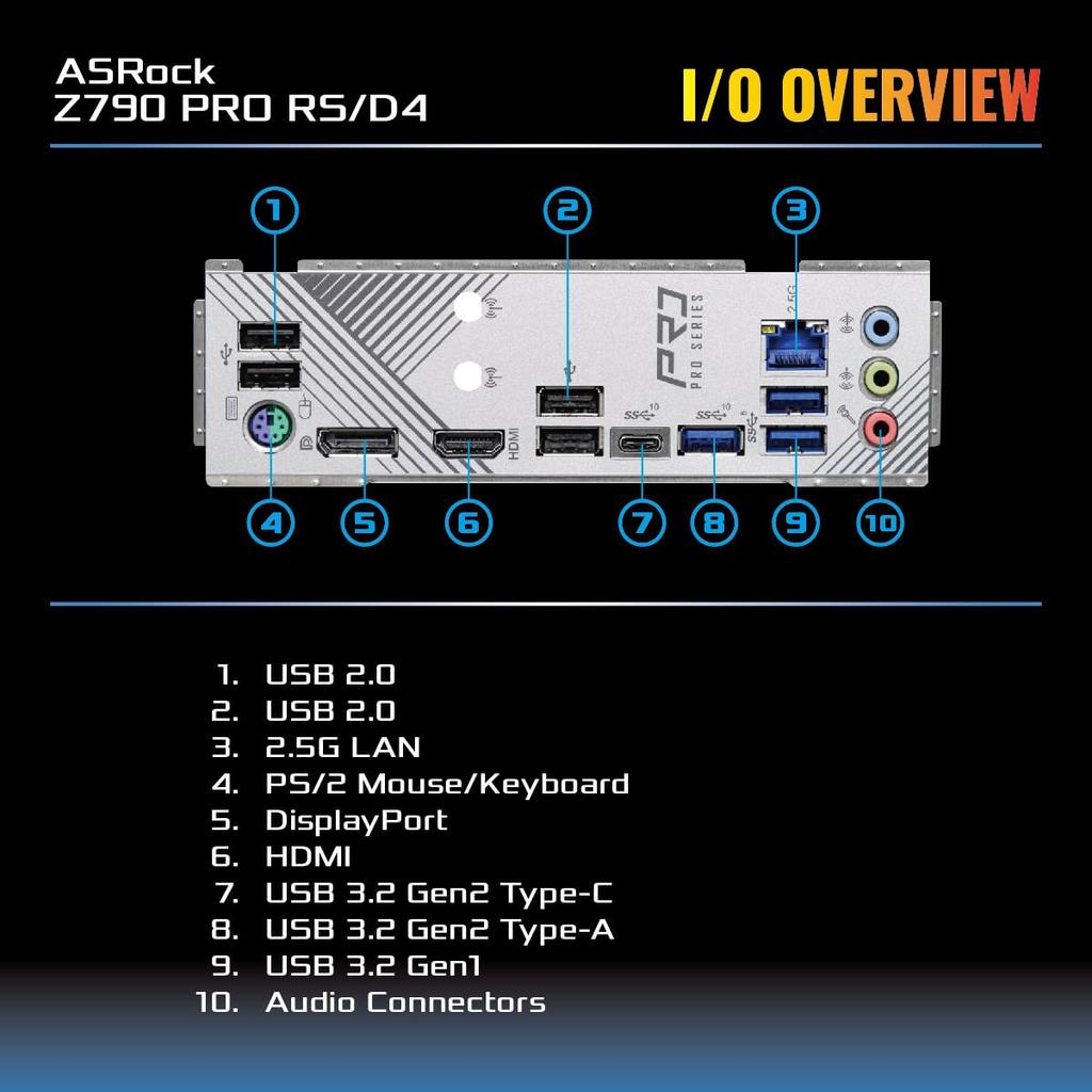 Asrock Motherboard Z790 Pro Compatible with Intel 12th and 13th Generation CPU Z790 Chipset DDR4 ATX Motherboard Authorized Distributor RS/D4