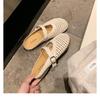 Sheepskin Hollow Woven Mesh Bag Head Half Drag Lazy Slippers Women's Summer Wear Mary Jane Cool Slippers