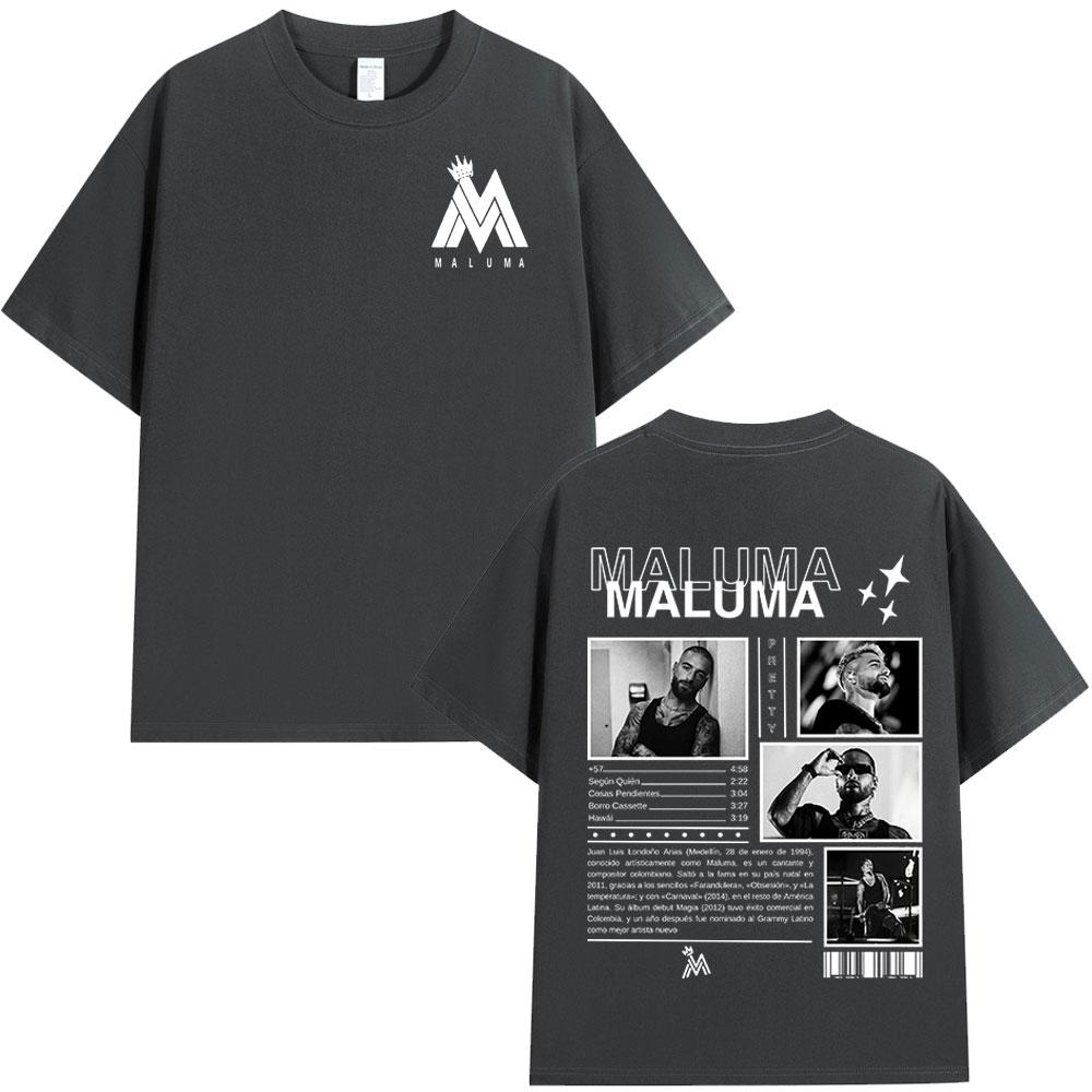 Rapper MALUMA Album Graphic T Shirt Unisex's Hip Hop Fashion Retro Short Sleeve T-shirt 100% Cotton Oversized Tee Shirt Streetwear