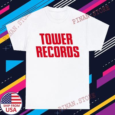 Tower Records Мужская винтажная белая с желтым Размер S-5XL