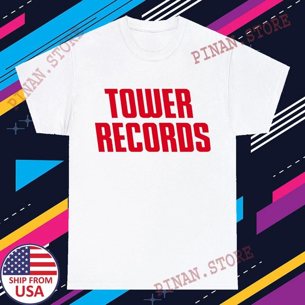 Tower Records Мужская винтажная белая с желтым Размер S-5XL