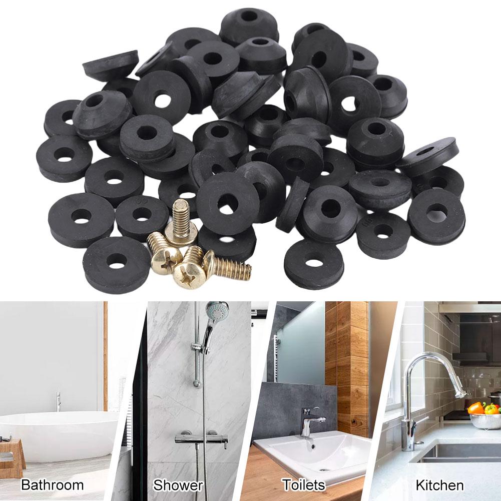 48 шт. резиновая уплотнительная шайба для сантехнического крана с резиновым кольцом и винтами с плоским скосом для протечки кухонного крана или раковины