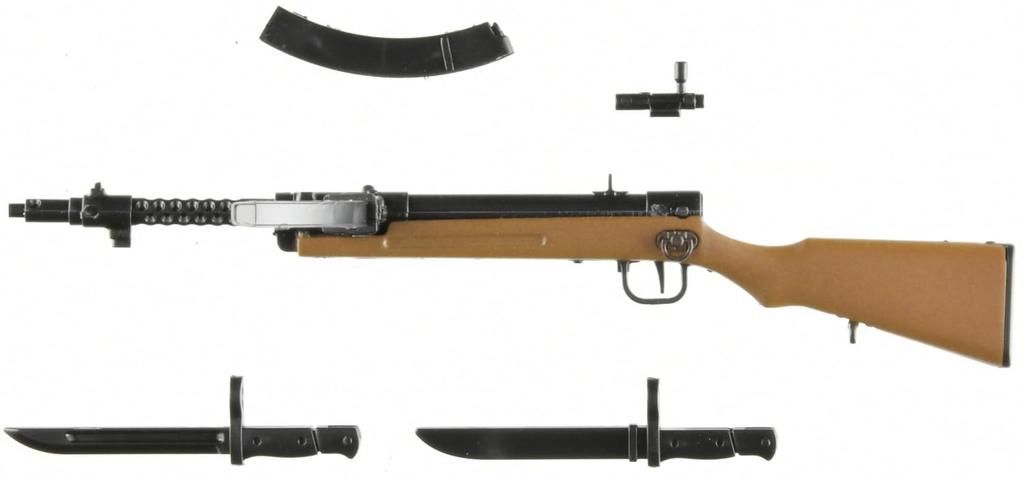 Tomytec Little Armory STUDY1942 LA109 Type 100 Submachine Gun Type Unpainted Assembly Runner Kit 334231 1/12