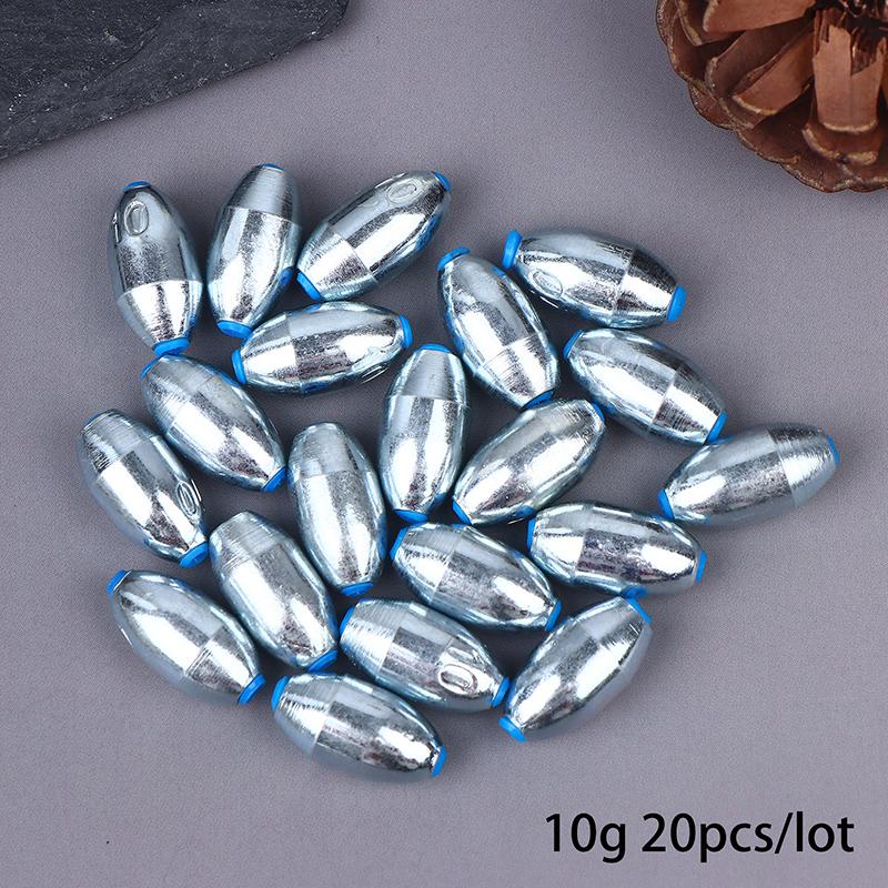 20Pcs Alloy Carbon Steel Hollow Olive Fishing Sinkers Assorted Weights 3g-10g Pack of 8 Fishing Accessories