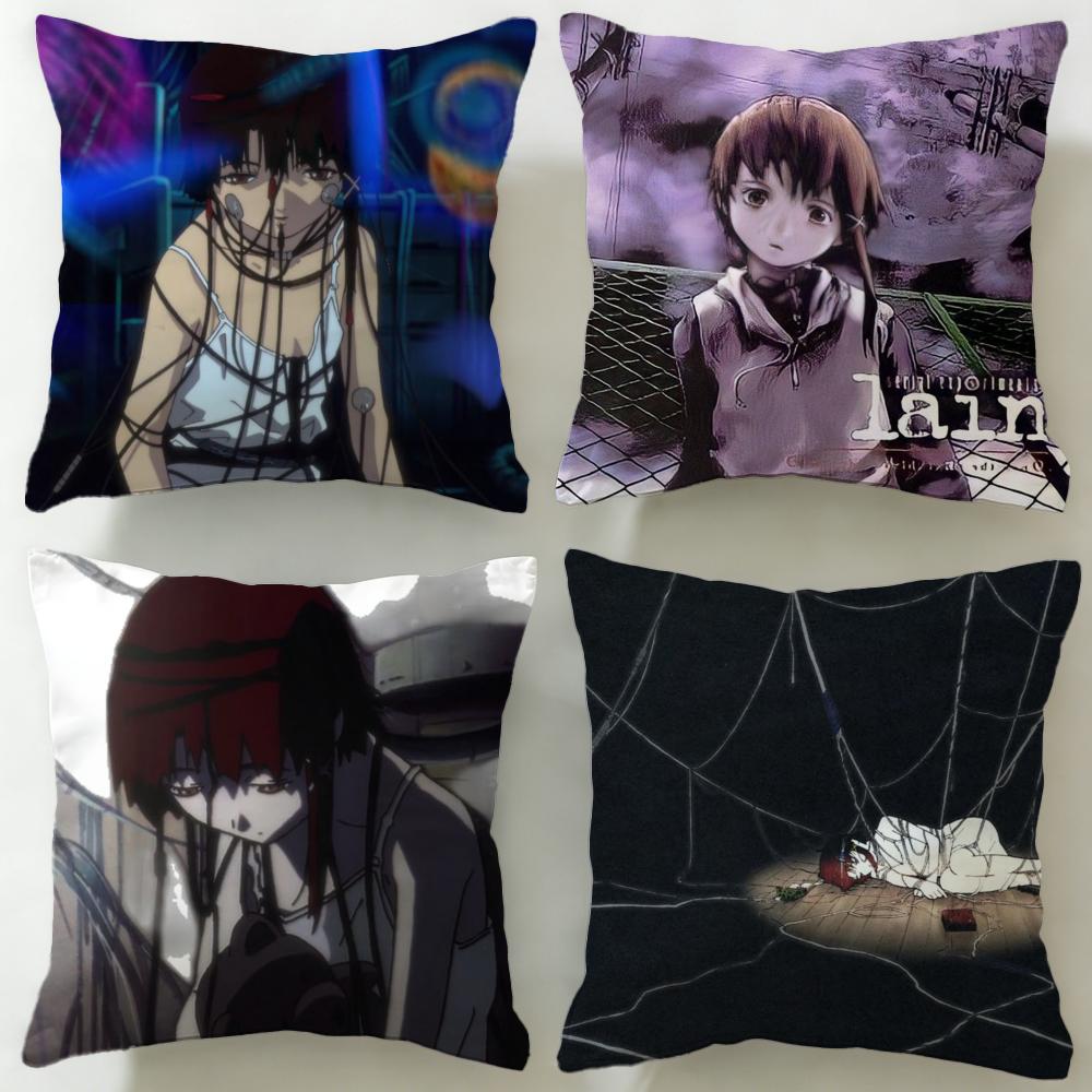 Аниме Serial Experiments Lain Наволочка Мягкая Легко стирающаяся Чехол для подушки Универсальный для Дивана Кровати Путешествий и Офиса