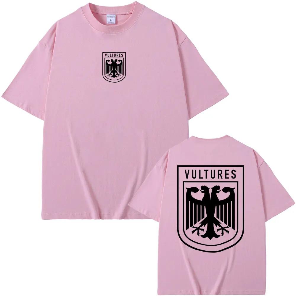 Rapper Kanye West New Music Album Vultures Graphic TShirts Men Women Hip Hop Street Fashion Oversized Tees Pure Cotton Tops
