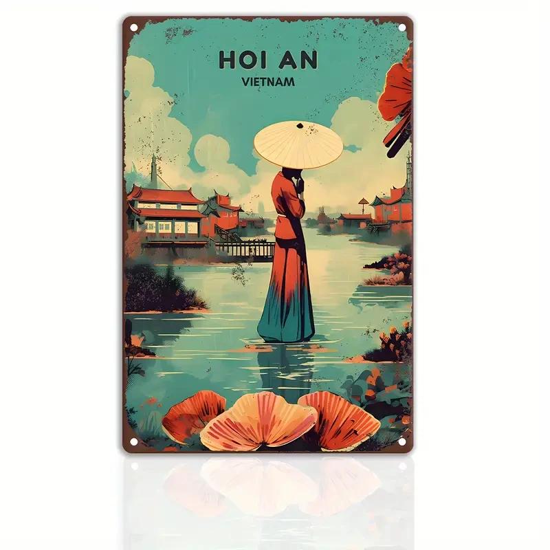 HD Tin Sign Vintage World Travel City Wall Decor Retro Rome Paris Dubai Miami Travel Poster Art Metal Tin Sign for Travel Love