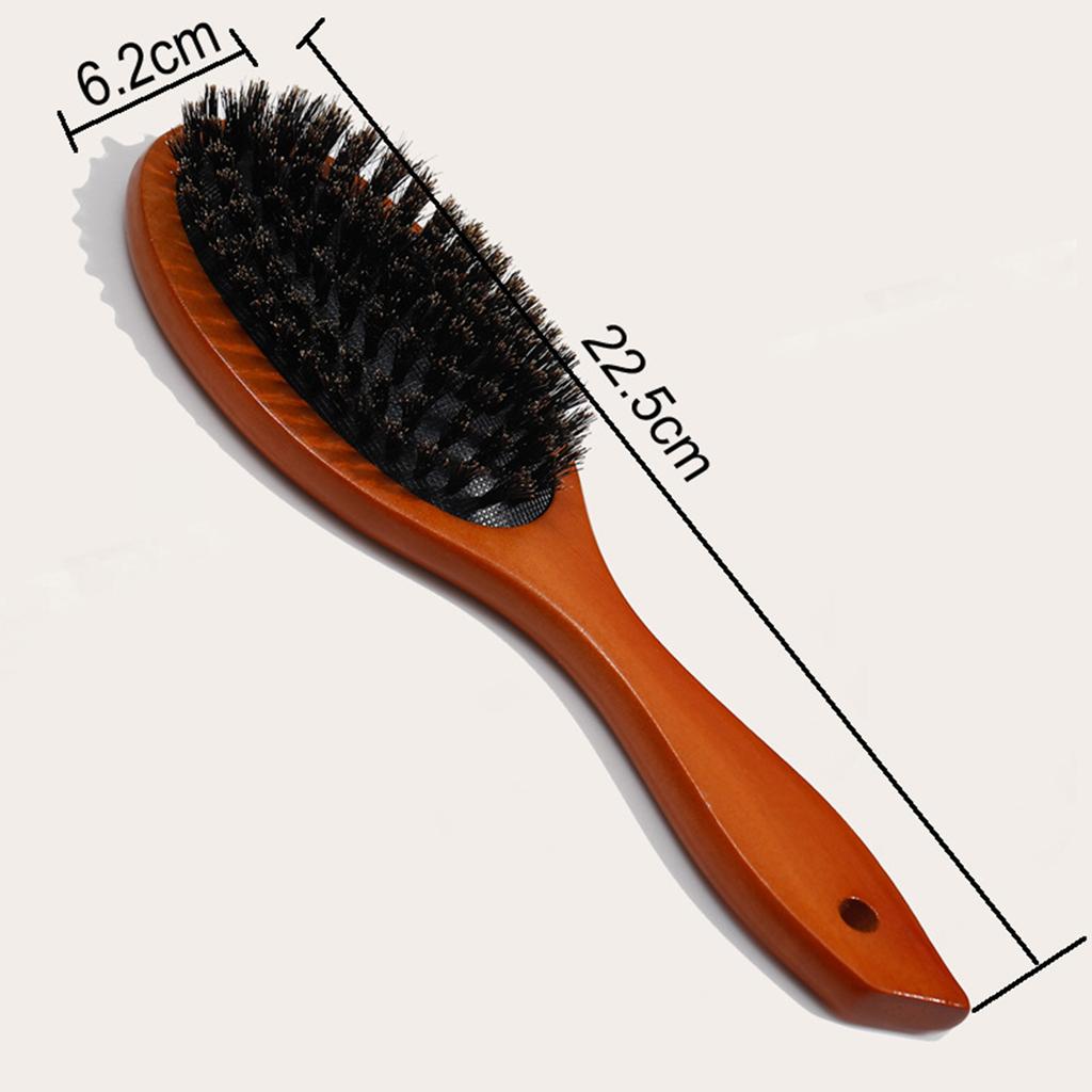 Air Cushion Hairbrush Paddle Comb Natural Bristle Hair Brush for Scalp Massage Wooden Handle Hair