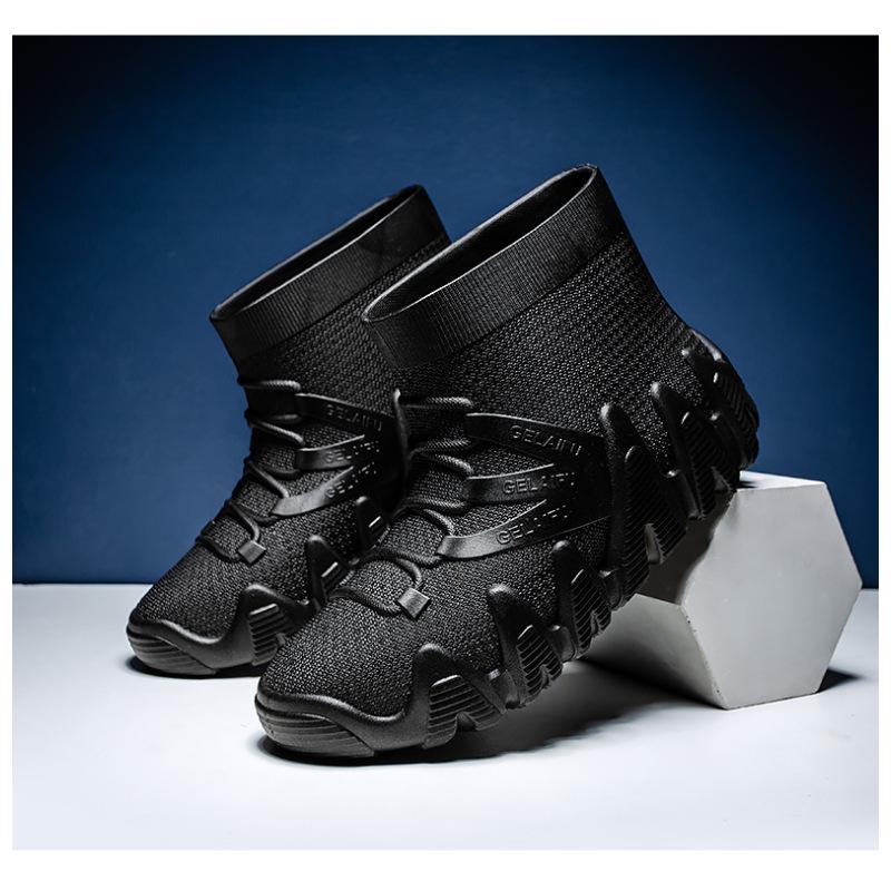 ПВХ водонепроницаемые мужские зимние ботинки с утолщенной подошвой нескользящие модные для отдыха с подкладкой тепло