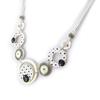 NOA [K0193] - Designer Necklace 'Coloring' White Gray