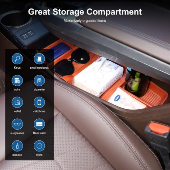 Red Center Console Lower Storage Box Organizer Tray For For BMW X1 U11 -2024