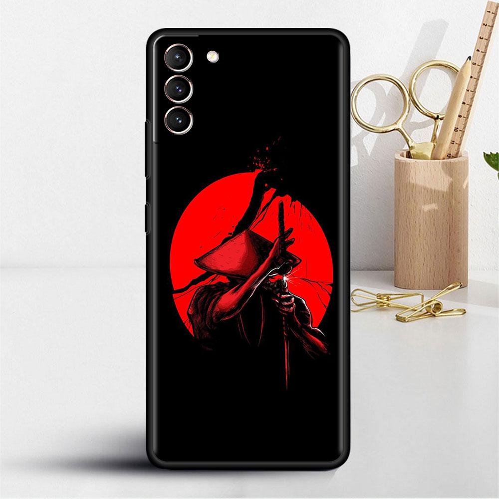 Мягкий чехол для Samsung Galaxy S20 FE S21 S22 S10 S9 Plus S8 Note 20 Ultra 10 Lite Чехол для телефона Пейзаж с чернилами Рисунок самурая Искусство