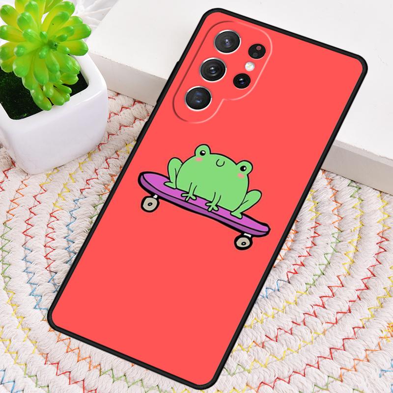 Лягушка Скейтборд Милый Кавайный Чехол для Телефона для Samsung Galaxy note 10 pro S26 Ultra S23 S24 FE S25 S21 S22 PLUS ударопрочный Чехол